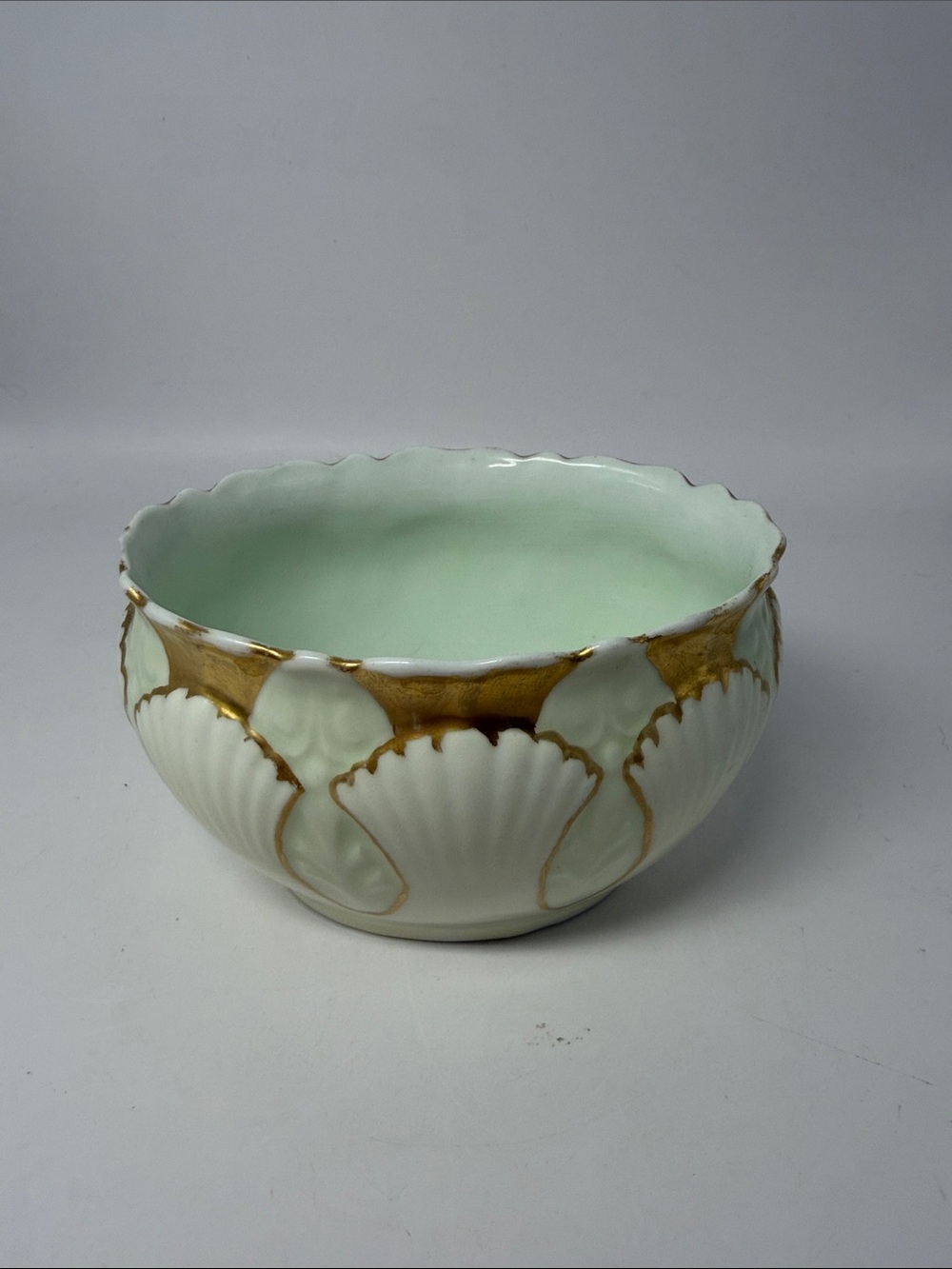 D & C Handcrafted White and Gold Ceramic Decorative Bowl